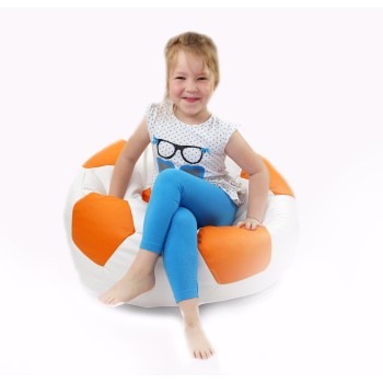 Bean bag nogometna lopta mala bijela narančasta EMI