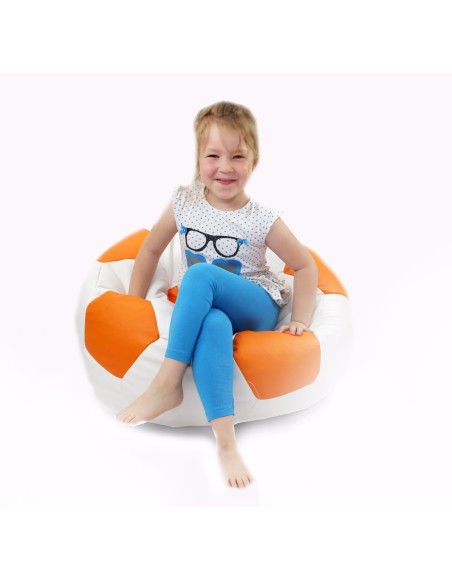Bean bag nogometna lopta mala bijela narančasta EMI