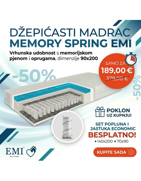 Oprugni_madrac_Memory_Spring_EMI_90x200_Set_za_spavanje_BESPLATNO