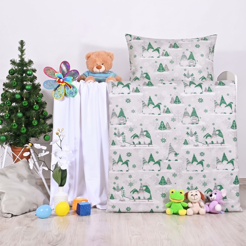 Božićna posteljina Buddy zelena EMI, Dječji set 90x130 + 45x65