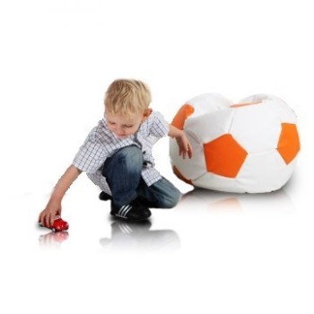 Bean bag nogometna lopta mala bijela narančasta EMI