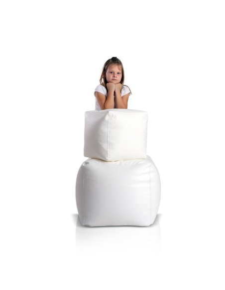 Bean bag stolac kocka mali bijeli EMI