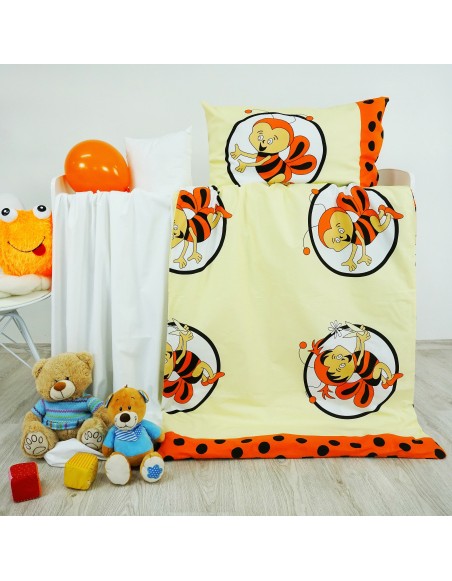 Obliecky_detske_bavlnene_vcielky_oranzove_EMI