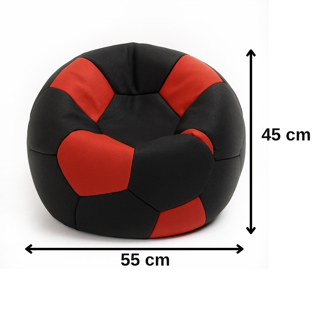 Bean bag mala nogometna lopta crno-crvena EMI
