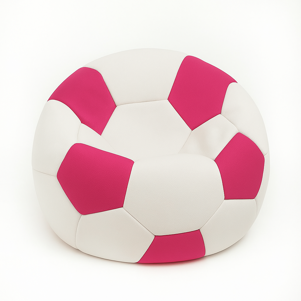 Bean bag nogometna lopta mala bijela ružičasta EMI