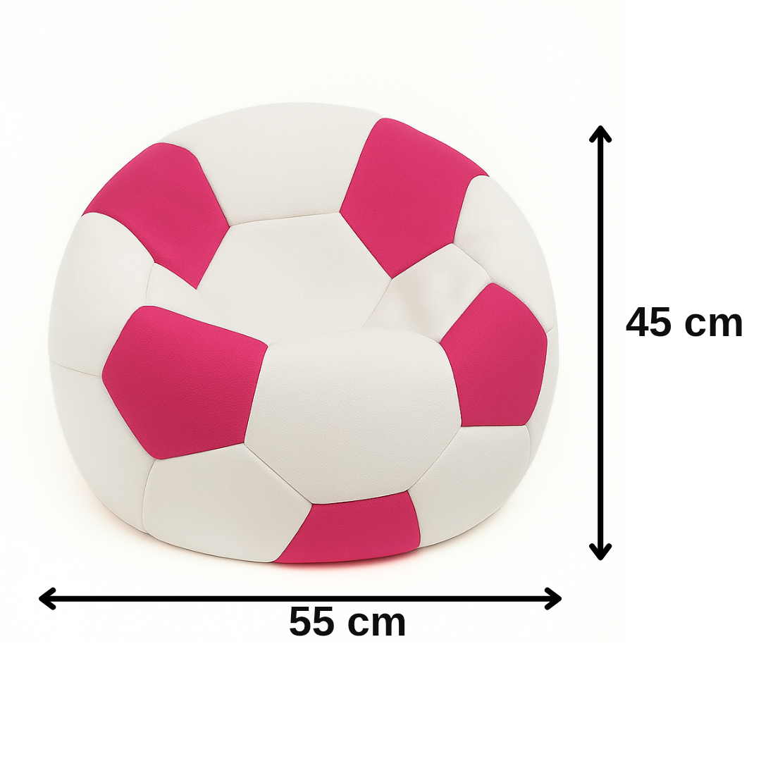 Vreća za sjedenje nogometne lopte bila je bijela i ružičasta