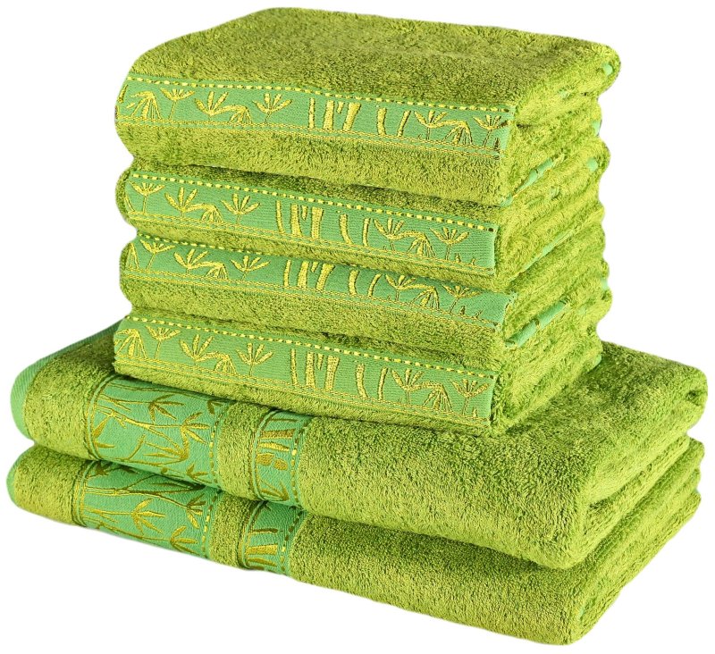 set zelenih bambusovih krpa i ručnika