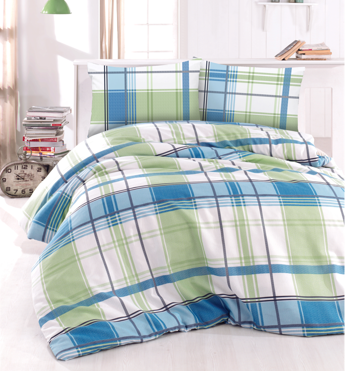 Barcelona zelena bavlnene postelne obliecky Talis