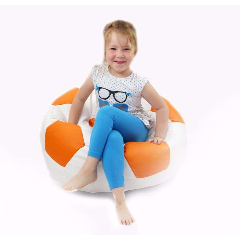 bean bag nogometna lopta bijelo-narančasta
