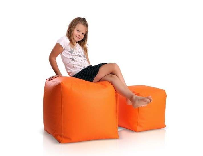 bean bag stolica kockasta narančasta