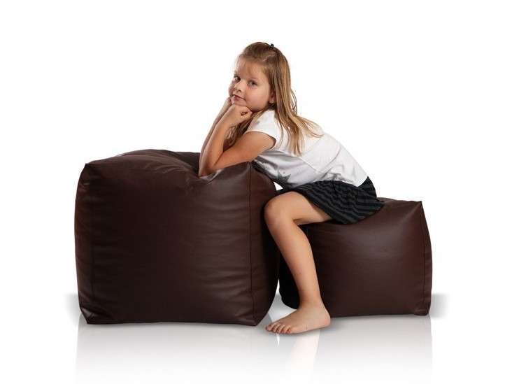 bean bag stolica kocka mala smeđa