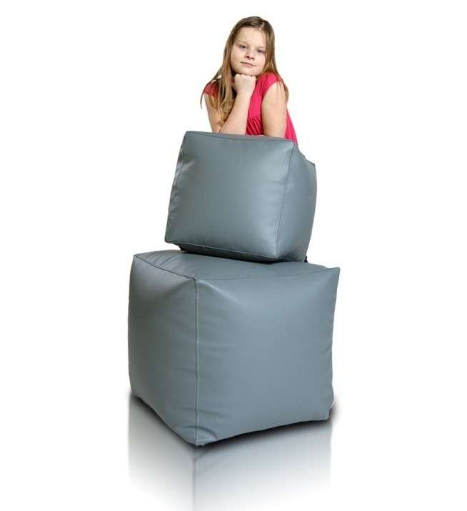 bean bag stolica kocka mala siva