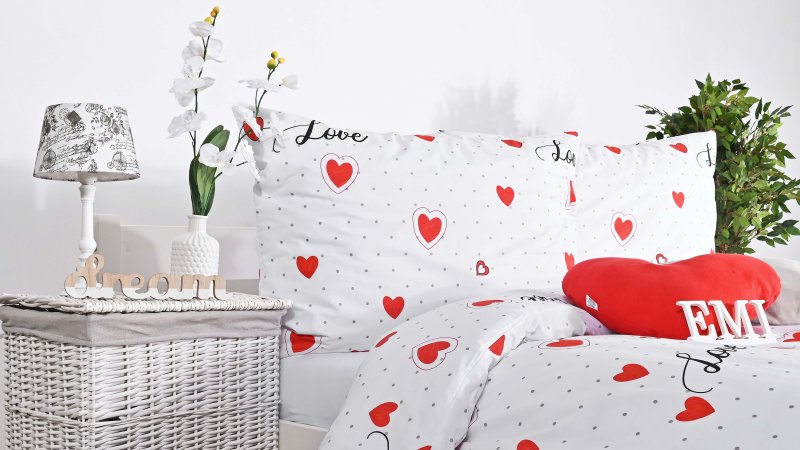 pamučne posteljine sa srcima