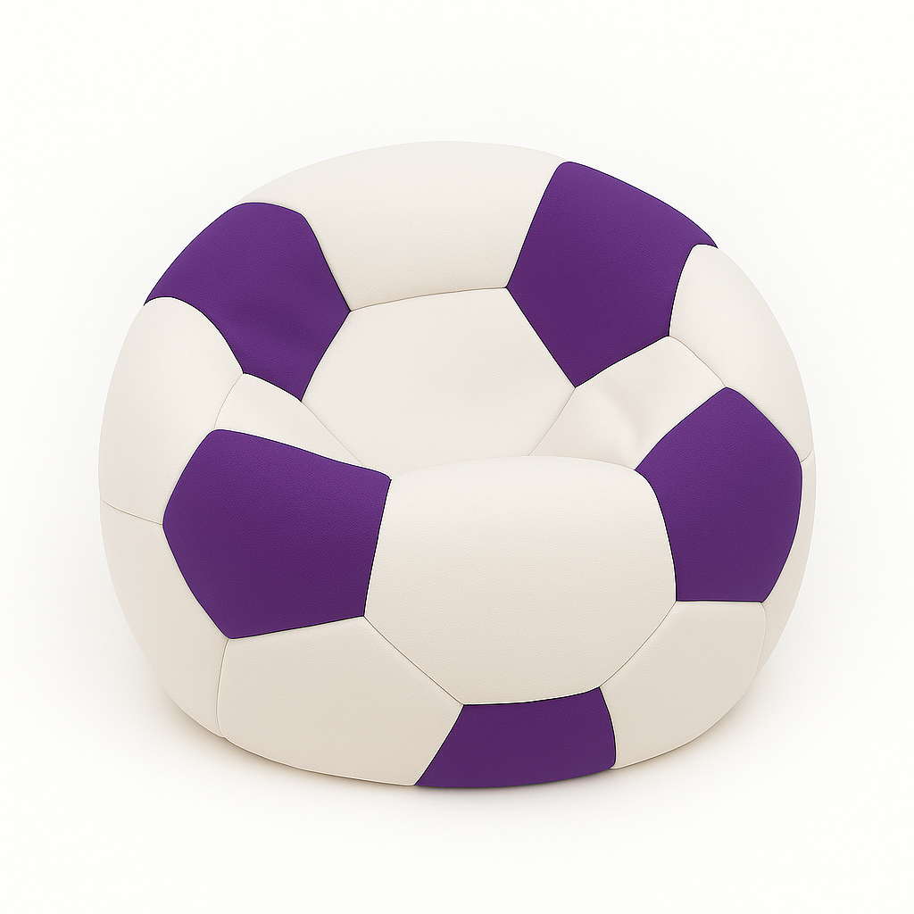 bean bag nogometna lopta bijelo-ljubičasta